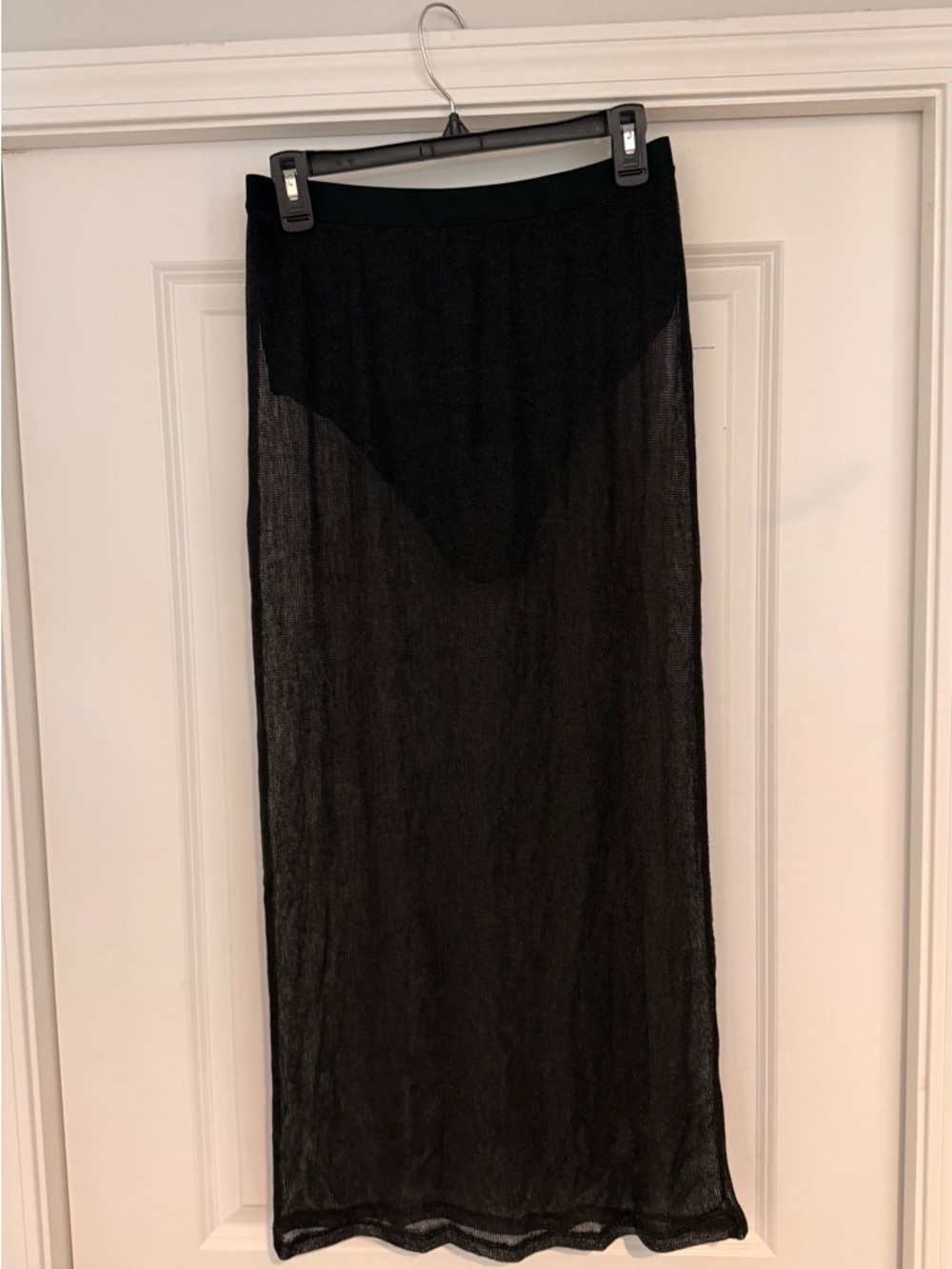 Black Sheer Midi Skirt